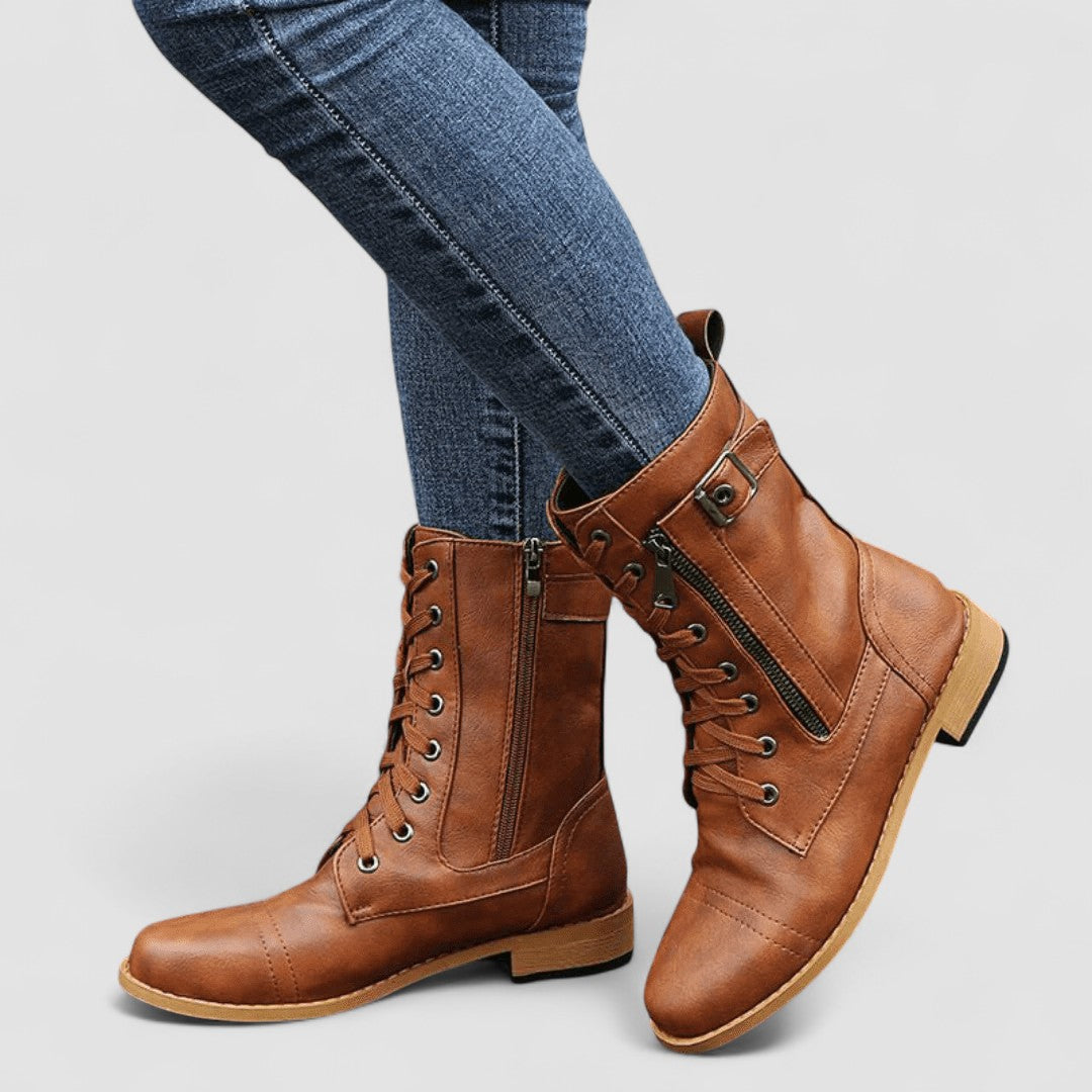 Sylvia | Western Boots in Brown, Black & Grey