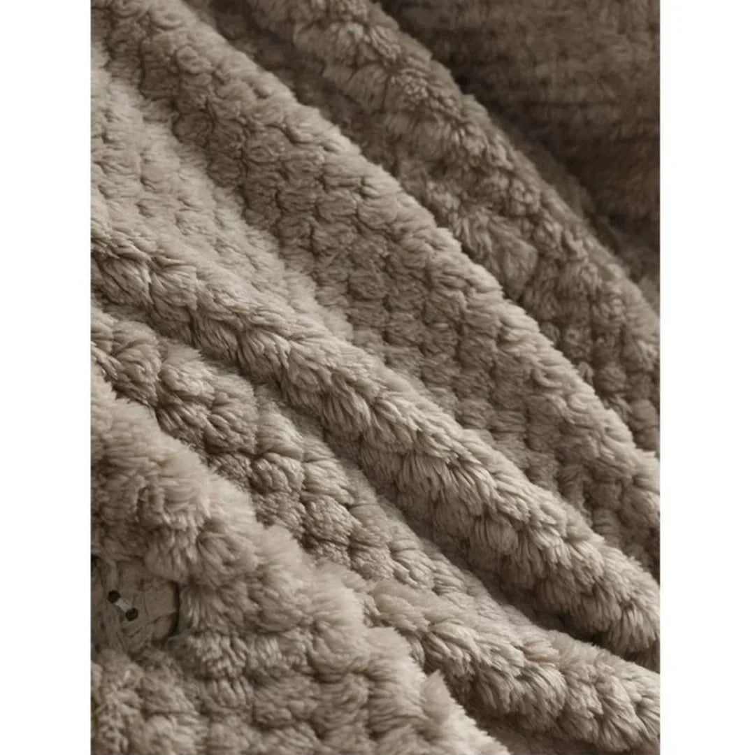 Niah cozy hooded coat with tailored cut, shown in a neutral colourway