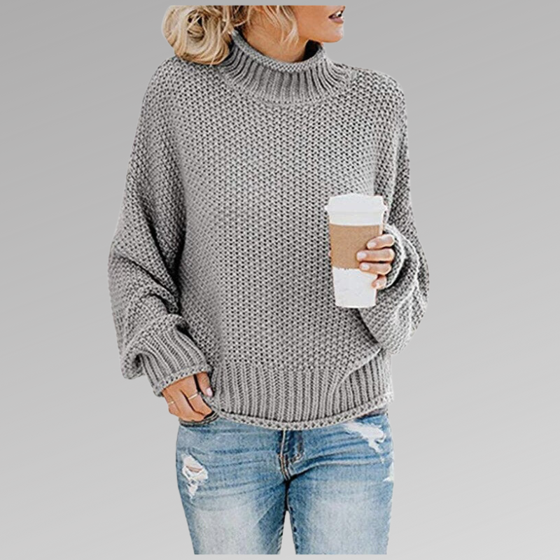 Braelyn high collar knit pullover shown in a range of colours
