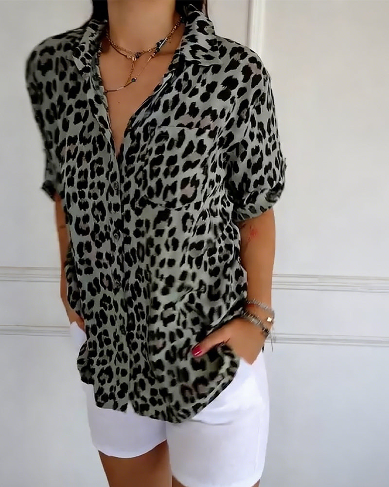 Susan leopard print blouse styled for everyday and dressed-up looks