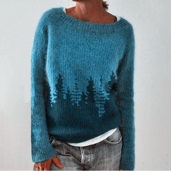 Natalie timeless Icelandic-style knit sweater in a cosy textured weave