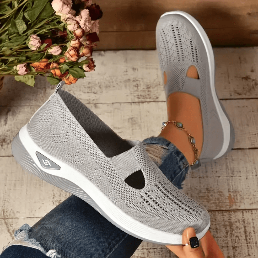 Womens cushioned slip-on shoes shown in several colours