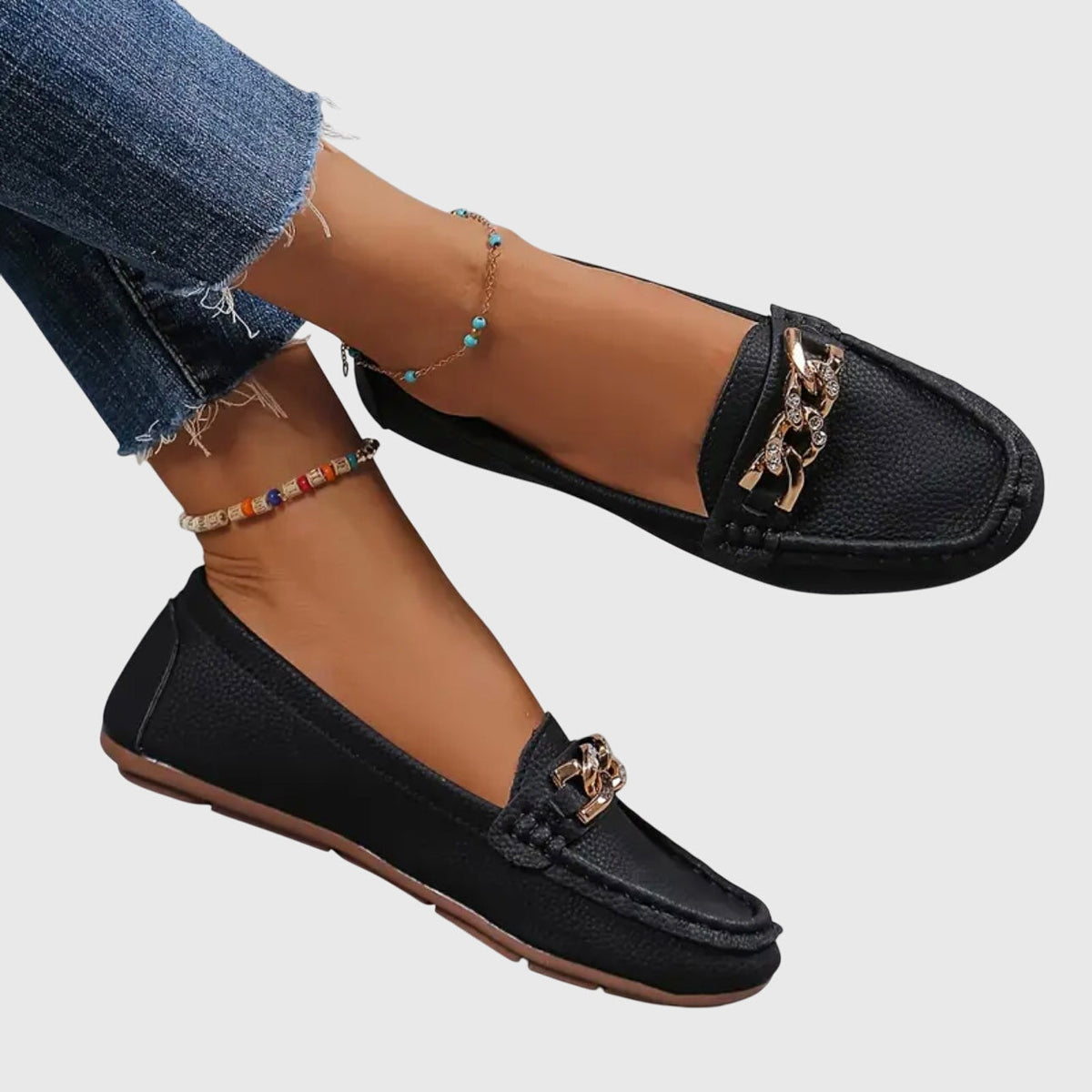 Melissa elegant slip-on loafers shown in white, black and beige