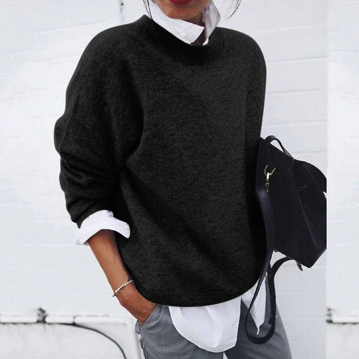 Jolanda soft knit jumper shown in blue, grey, black, khaki and pink
