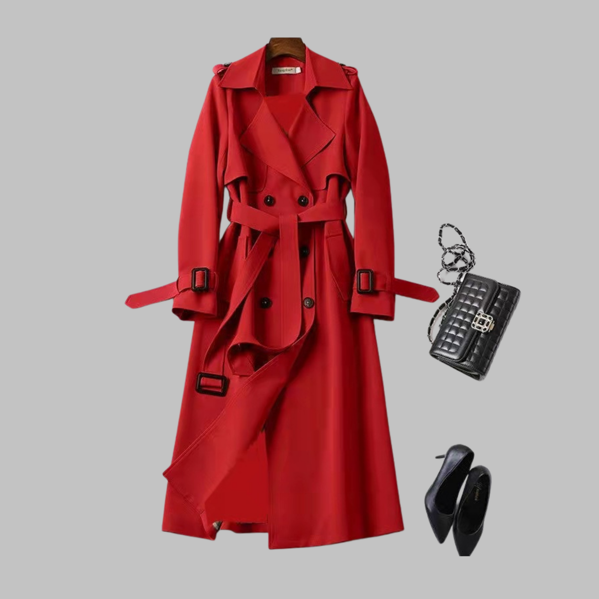 Tia knee-length loose coat in a relaxed fit, shown in multiple colours