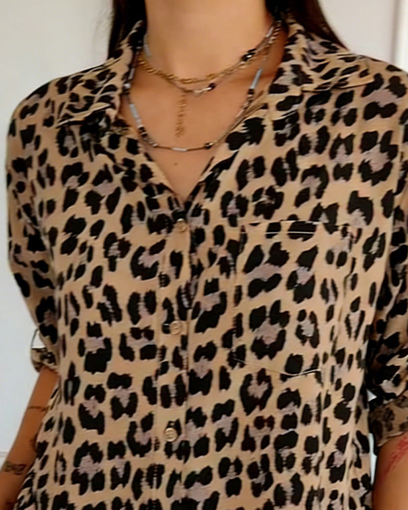 Susan leopard print blouse styled for everyday and dressed-up looks