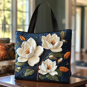 Delicate Magnolia artisanal quilted bag in a soft neutral tone