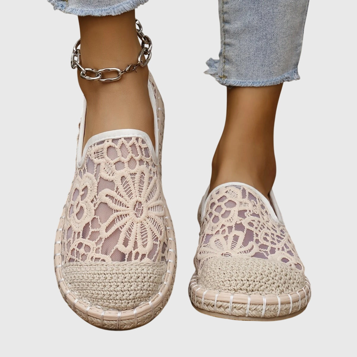Ayla breathable slip-on moccasins for women in beige and black