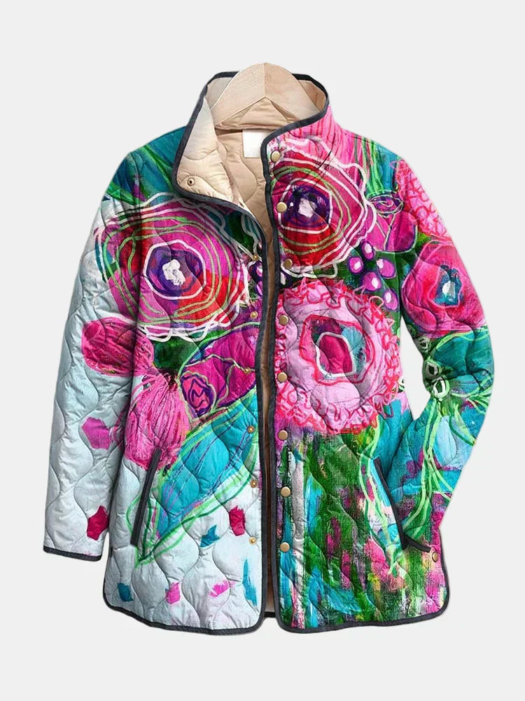 Arianne elegant floral patterned lightweight jacket in multicolour