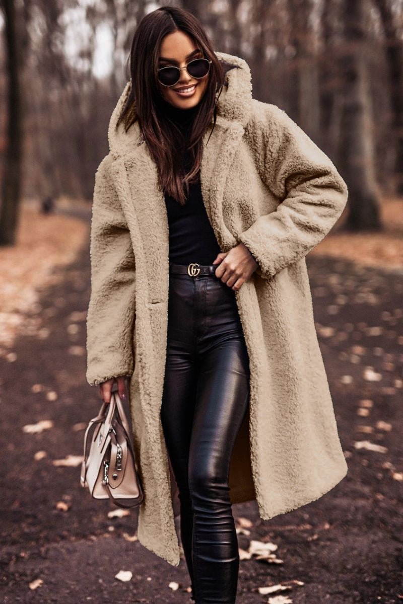 Emily classic tailored winter coat shown in neutral tones