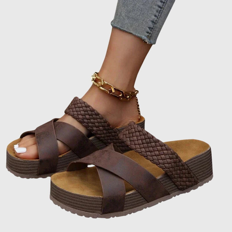 Sophie | Cushioned Everyday Sandals in Snake Print