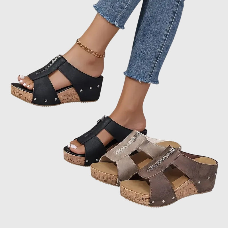 Jazlyn | Studded Open-Toe Wedge Sandals