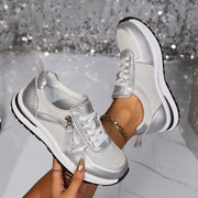 Ashlyn comfortable everyday slip-on sneakers shown in silver, gold, black and brown