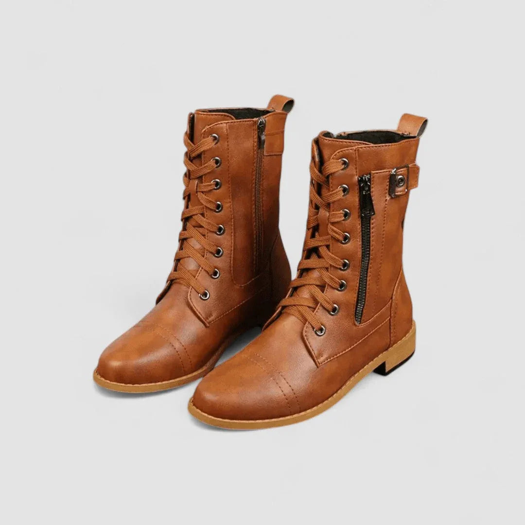 Sylvia orthopedic western ankle boots with block heel and stitched detailing