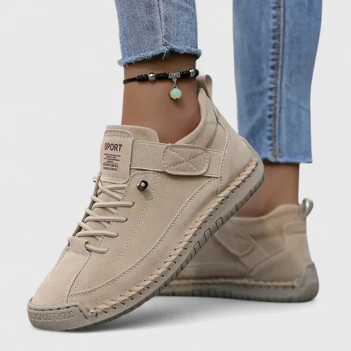 Comfortable everyday lace-up sneakers shown in multiple colours
