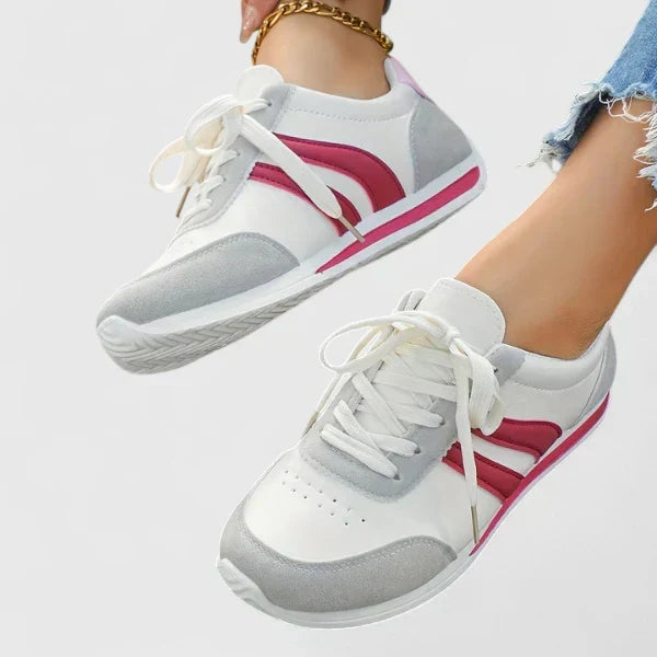 Vionara comfortable everyday shoes shown in red and blue