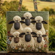 Five Sheep handmade artisanal carry bag shown in two practical sizes