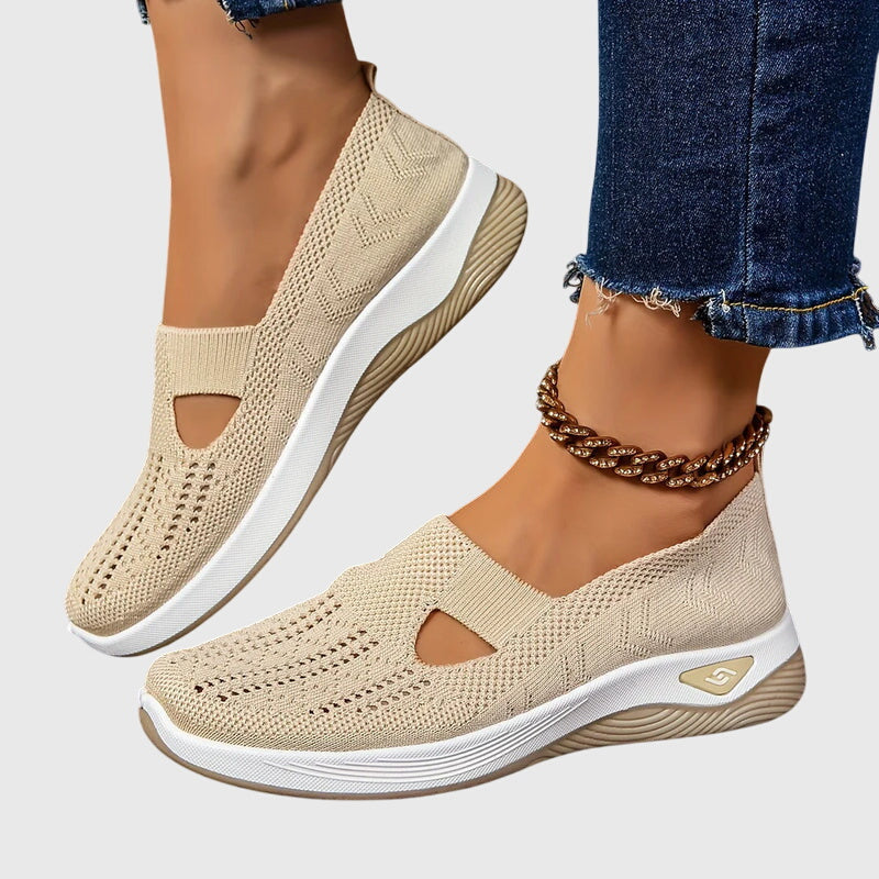 Comfortable women's slip-on shoes shown in multiple colours