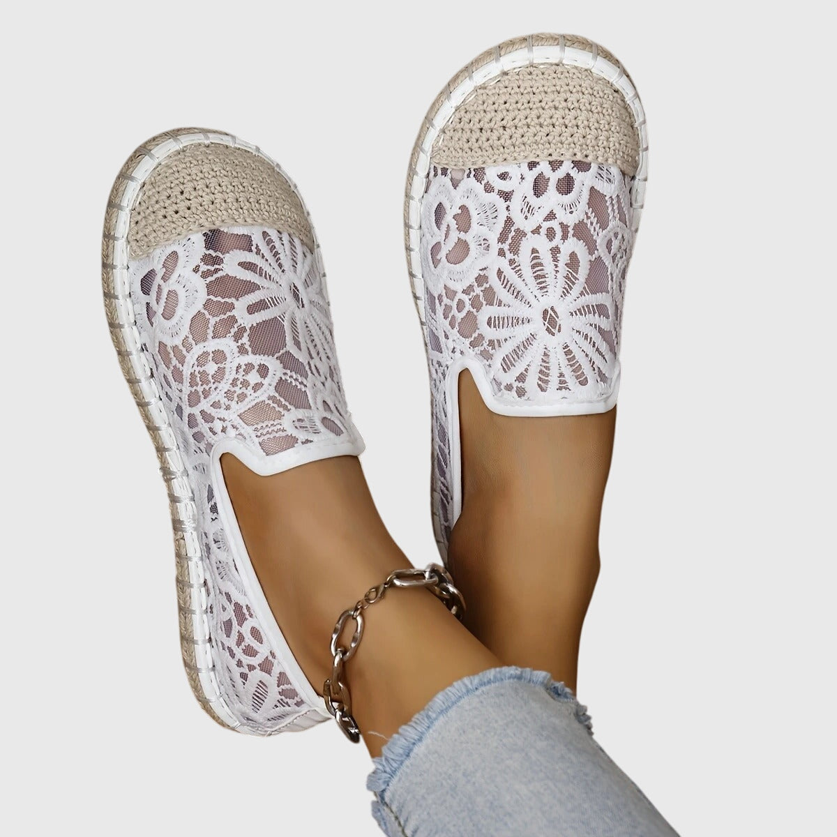 Ayla breathable slip-on moccasins for women in beige and black