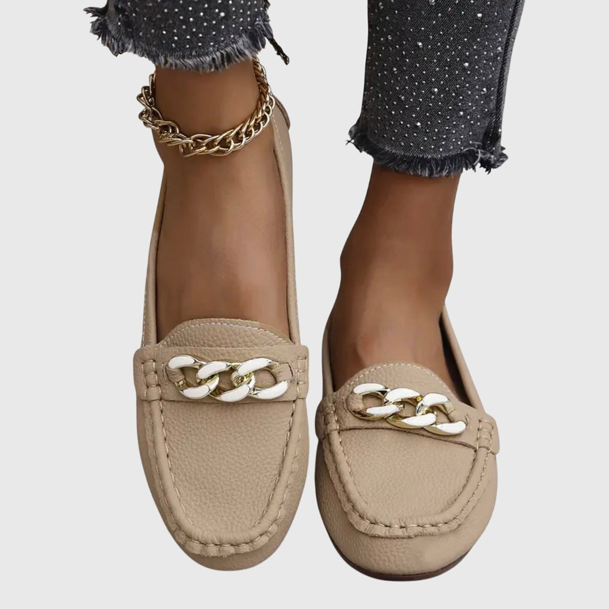 Melissa elegant slip-on loafers shown in white, black and beige