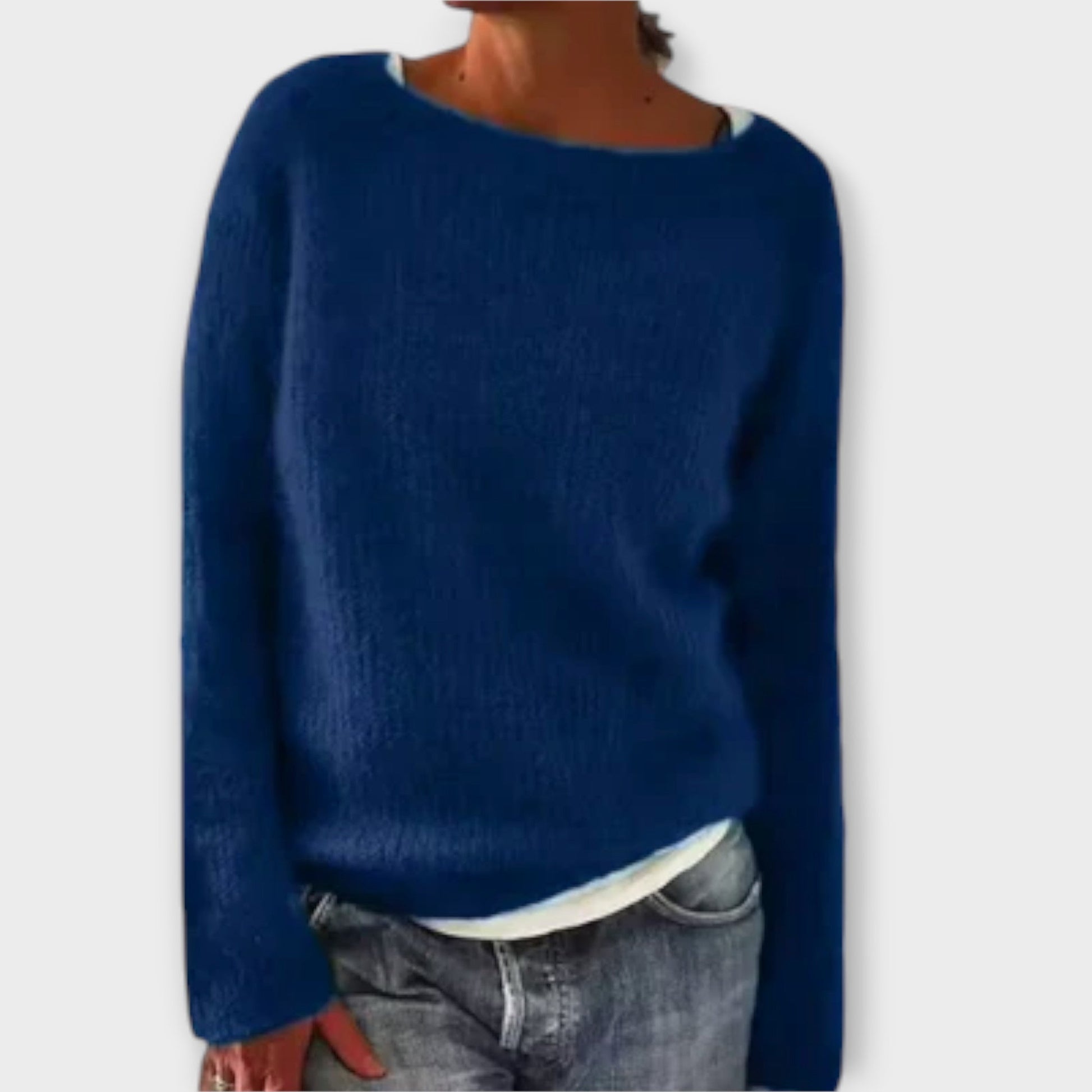 Reece timeless Icelandic-style knit jumper shown in a soft cosy texture