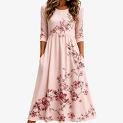 Bonnie lightweight floral print summer dress with pockets in a relaxed feminine shape