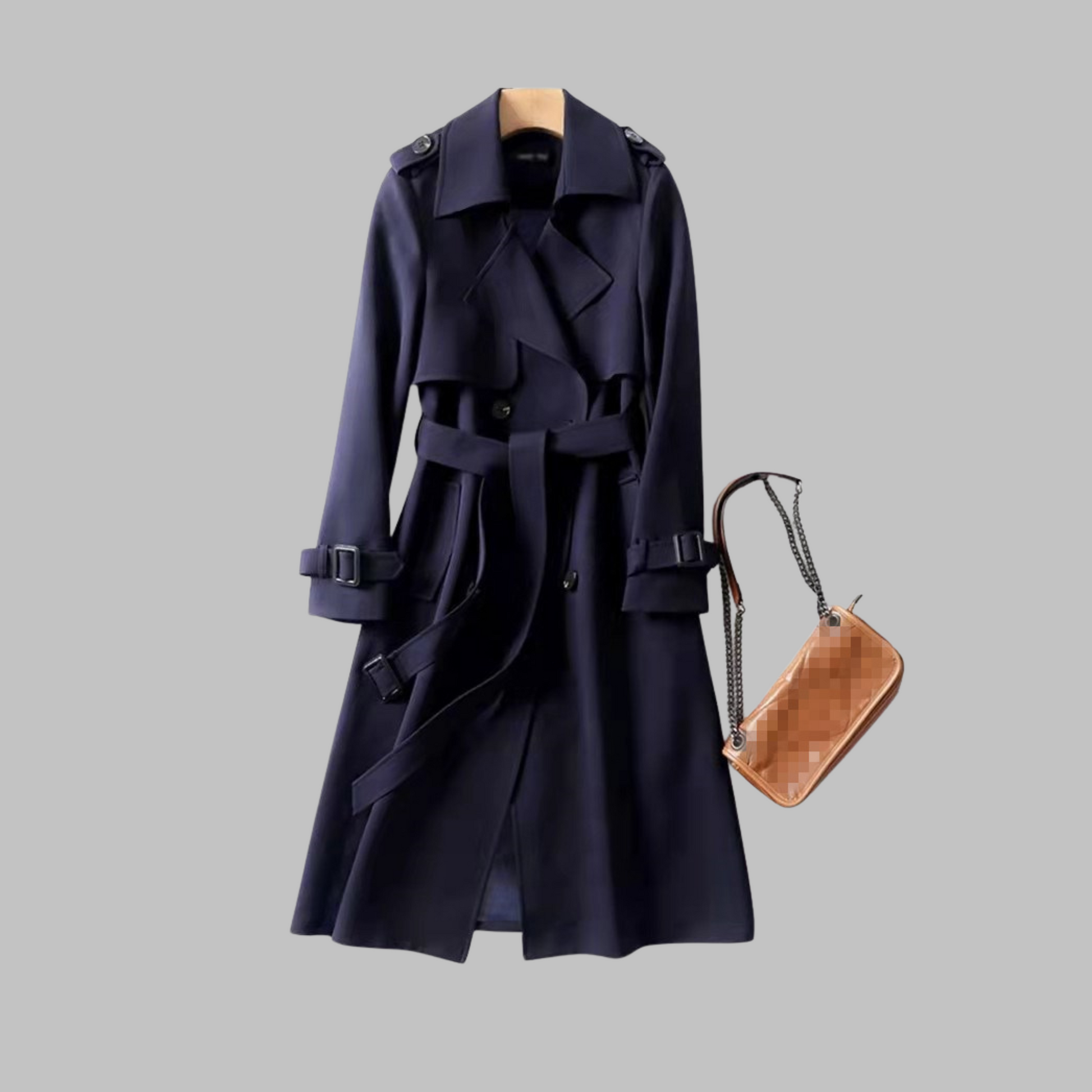 Tia knee-length loose coat in a relaxed fit, shown in multiple colours