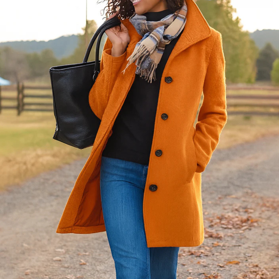 Adriana timeless tailored coat shown in a range of colours, elegant winter outerwear