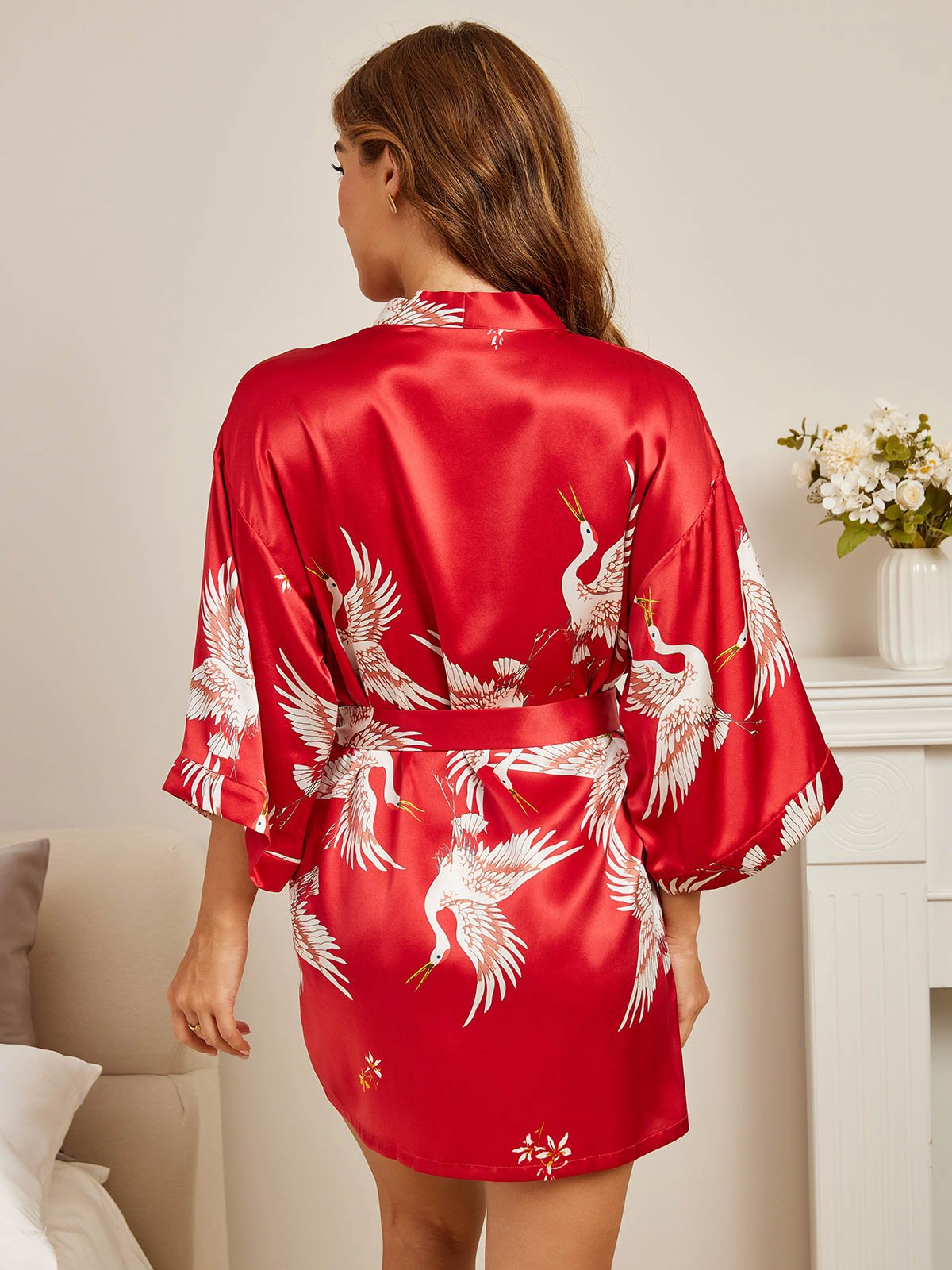 Lucy pure mulberry silk kimono robe in an elegant, flattering cut