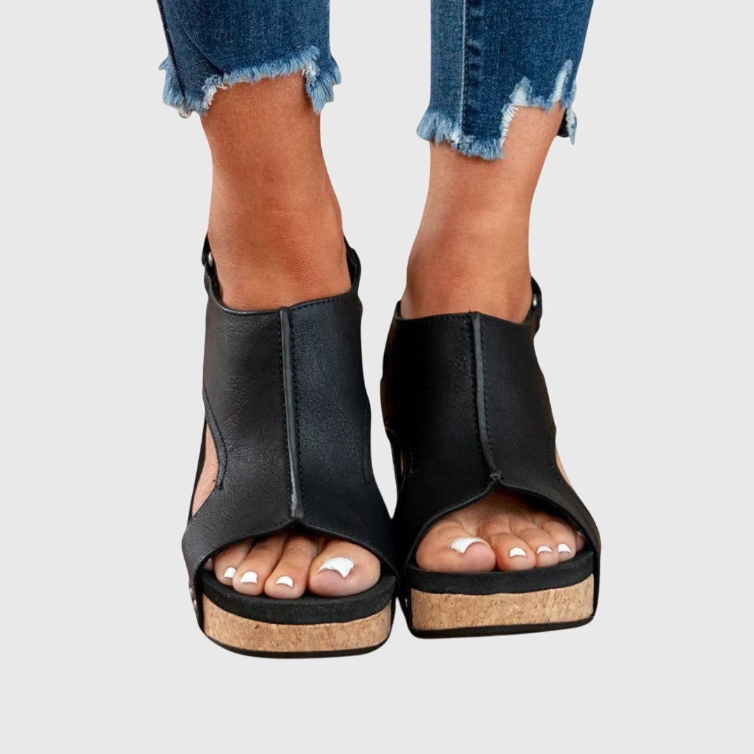 Adela | Adjustable Buckle Lightweight Wedge Sandals
