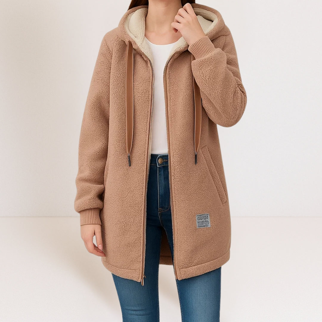 Phoebe women's soft fleece jacket with a flattering, minimal everyday silhouette