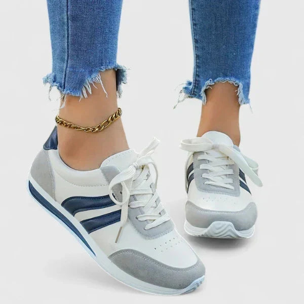 Vionara comfortable everyday shoes shown in red and blue