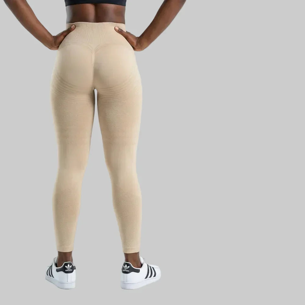 Billie beige full-length contour sculpting legging for workouts and everyday wear