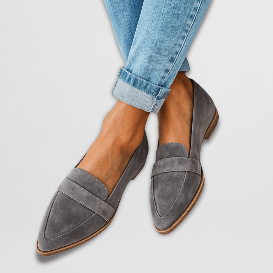 Helen soft slip-on loafers for women shown in brown, gray, black and leopard print