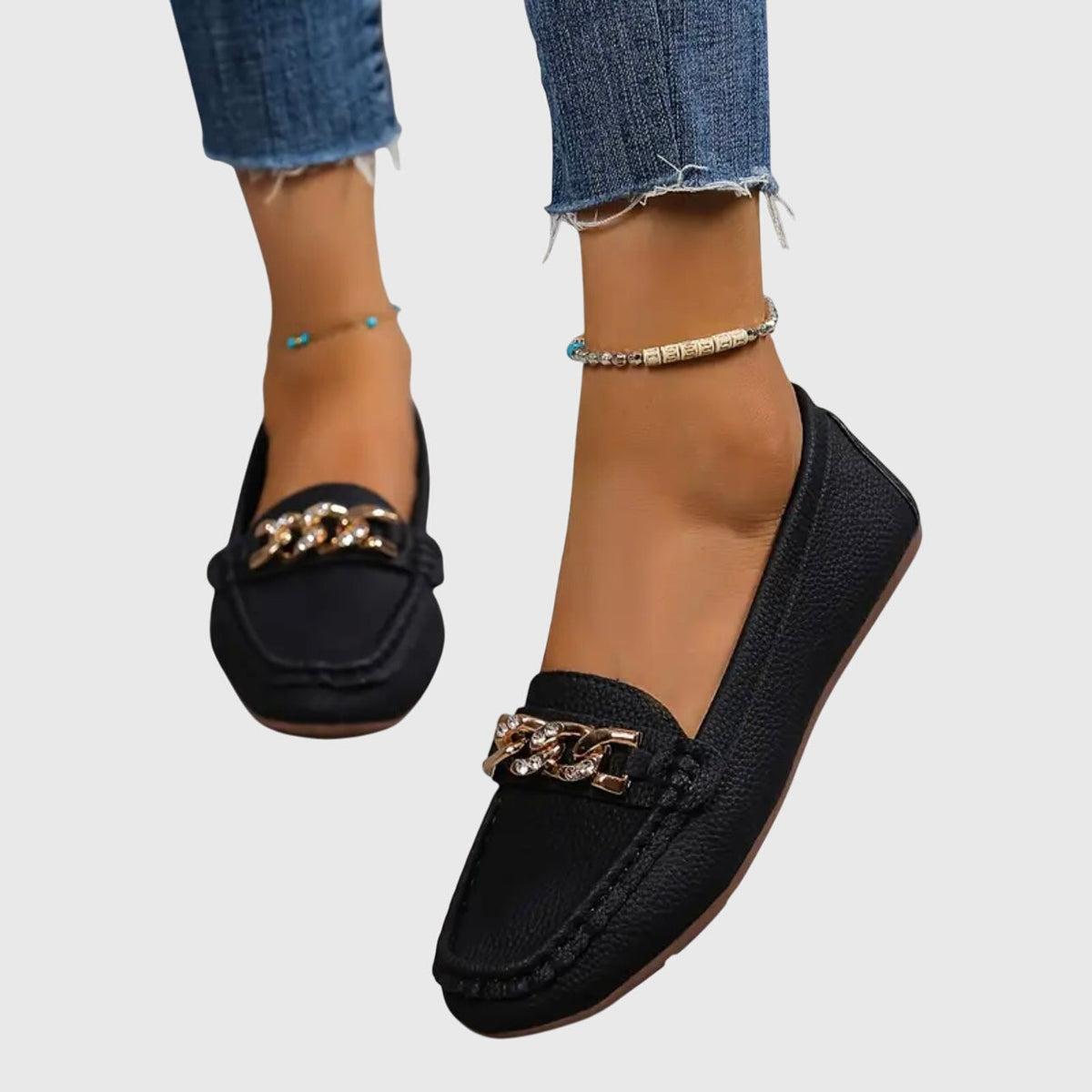 Melissa elegant slip-on loafers shown in white, black and beige