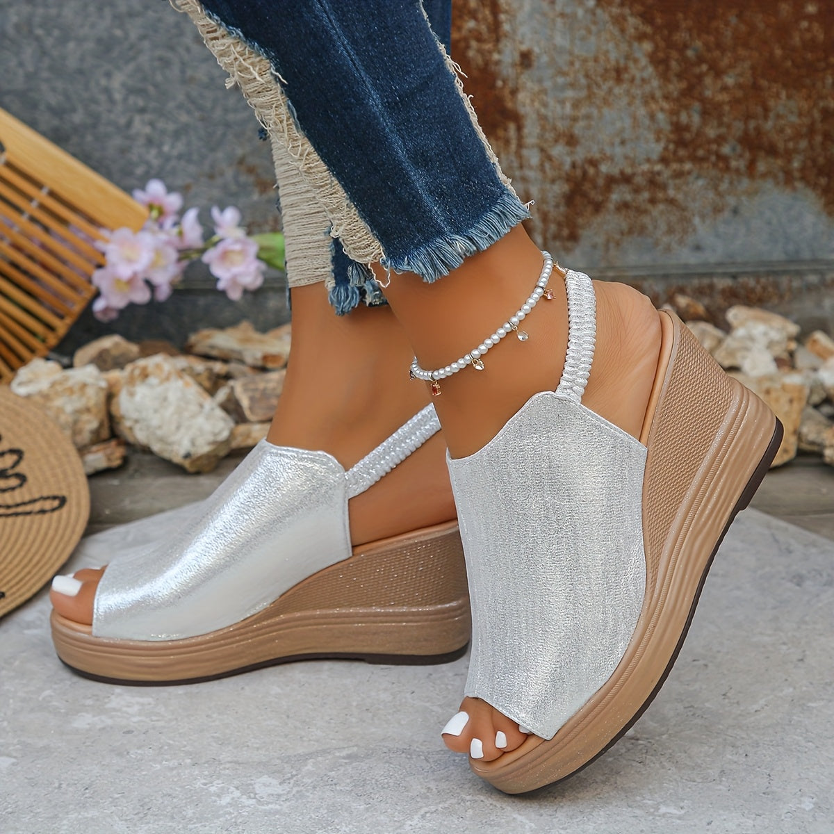 Aurora | Open-Toe Platform Wedge Sandals