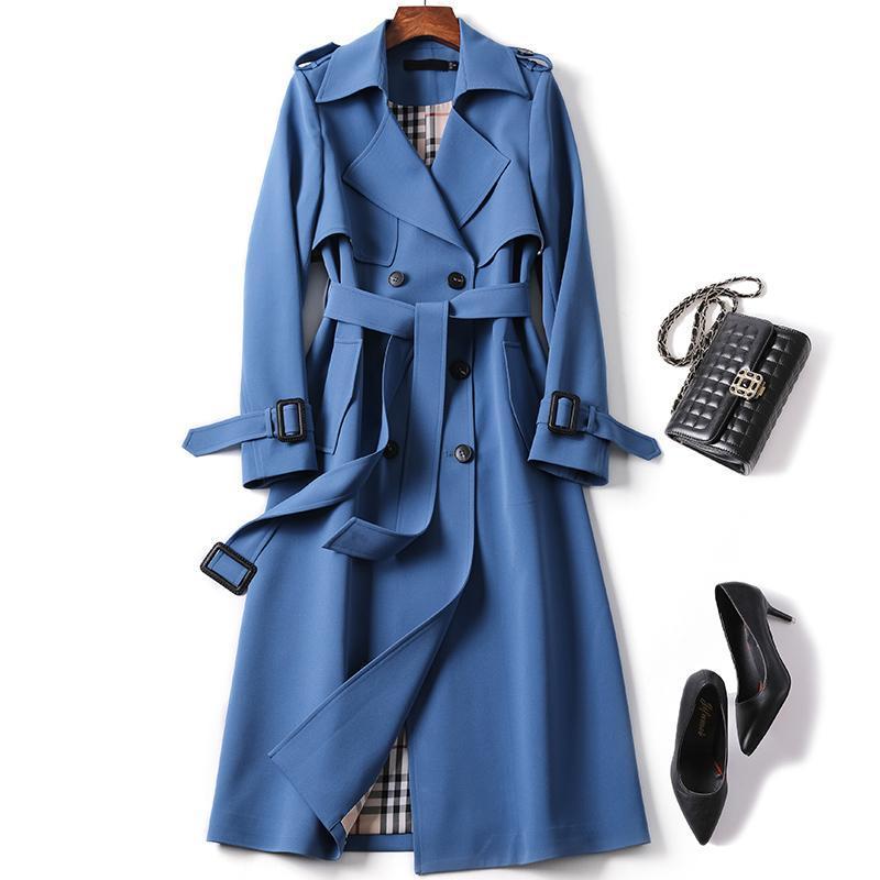 Berkley Lane belted longline trench coat with sleek buttons and adjustable waist