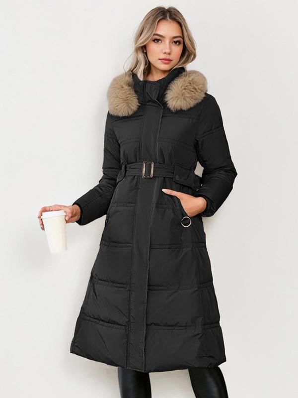 Leyla plush belted coat with waist tie shown in brown, black, off white and pale green