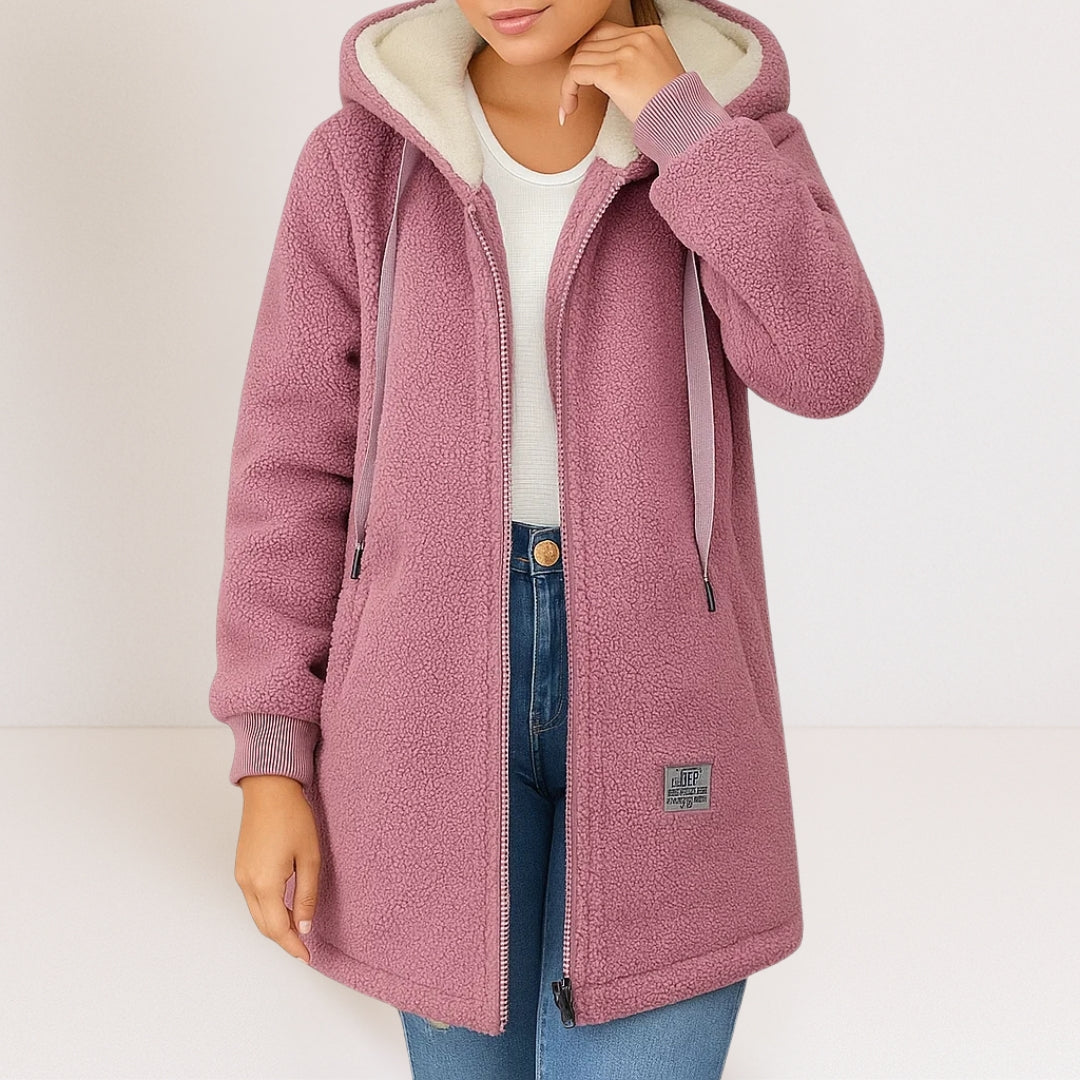 Phoebe women's soft fleece jacket with a flattering, minimal everyday silhouette