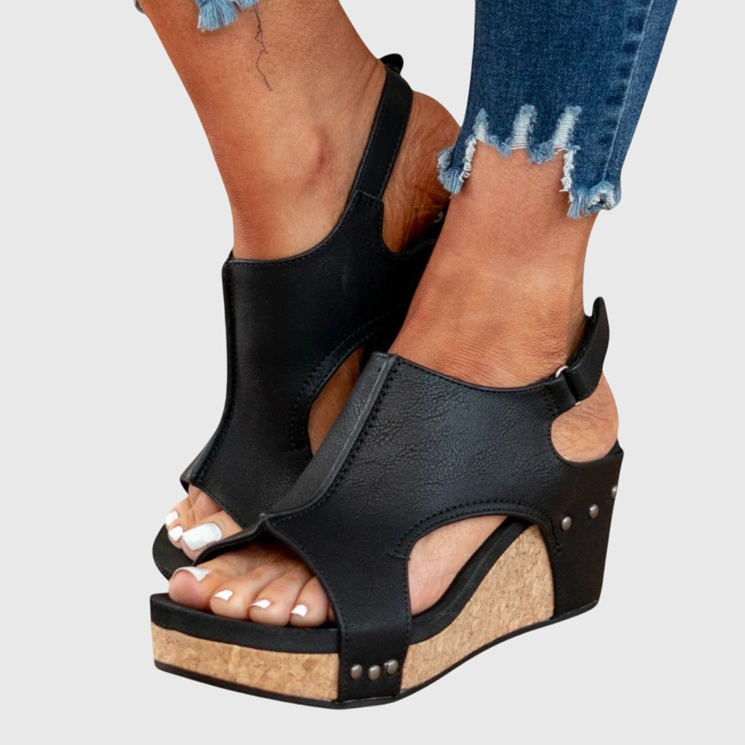 Adela | Adjustable Buckle Lightweight Wedge Sandals