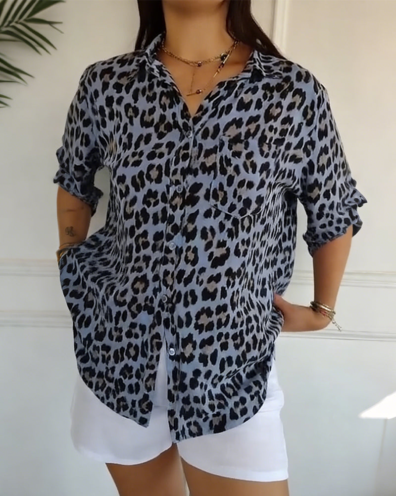 Susan leopard print blouse styled for everyday and dressed-up looks