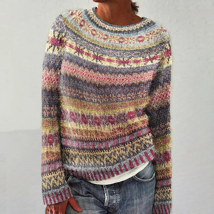 Zoey timeless Icelandic knit jumper with cozy textured weave