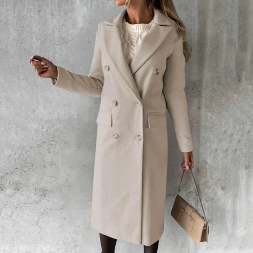 Alexa tailored wool trench coat shown in several colours, styled for everyday wear