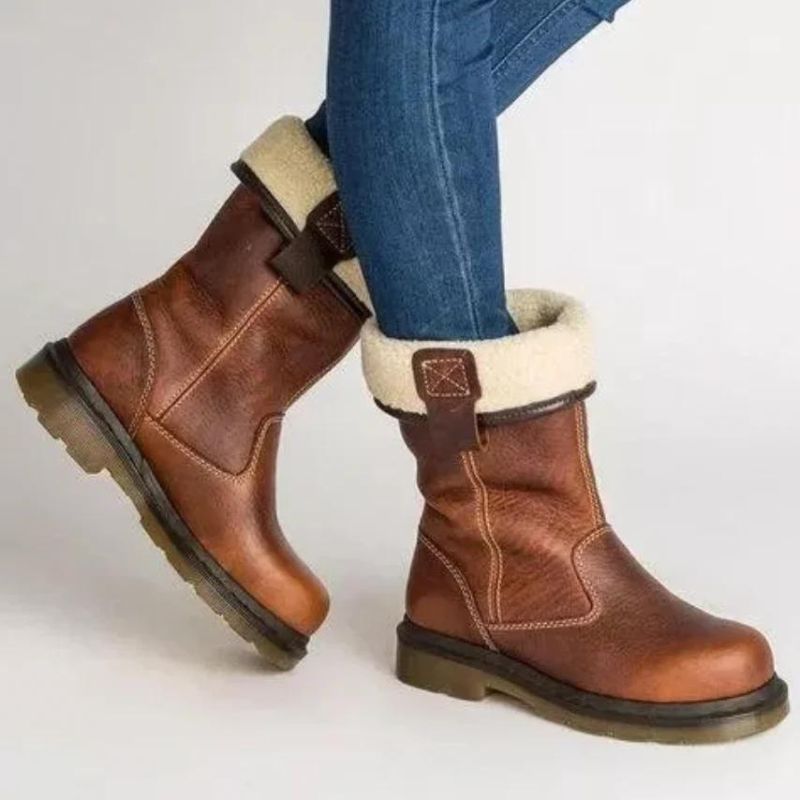 Vaylissa | Fur-Lined Pull-On Boots with Side Straps
