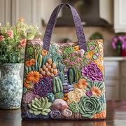 Artisanal handmade Succulent Garden bag with floral succulent design