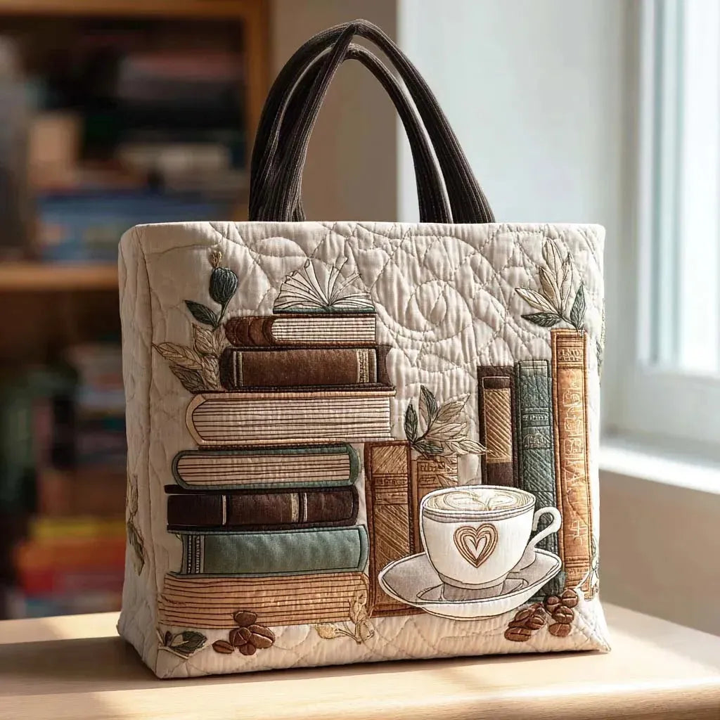 Coffee Chapter artisanal handmade tote bag in a warm neutral coffee tone