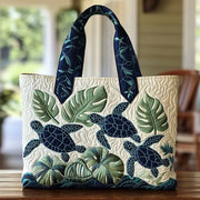 Handmade artisan sea turtle tote bag in two sizes for everyday use