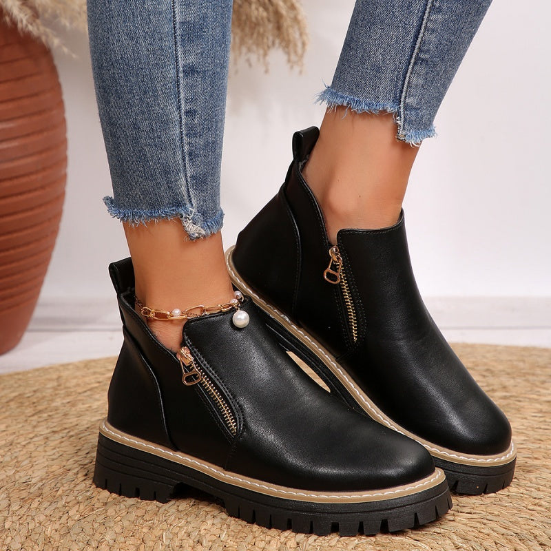 Kryeli | Roomy Toe Box Cushioned Ankle Boots
