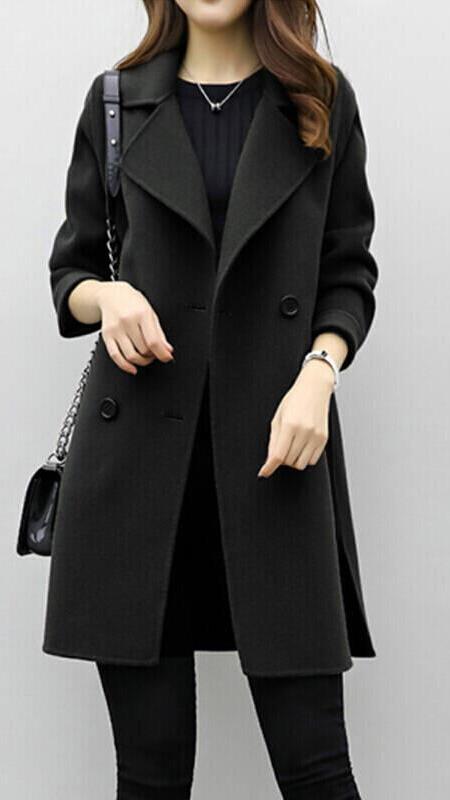Celina long trench coat shown in green, a tailored full-length womens outerwear piece