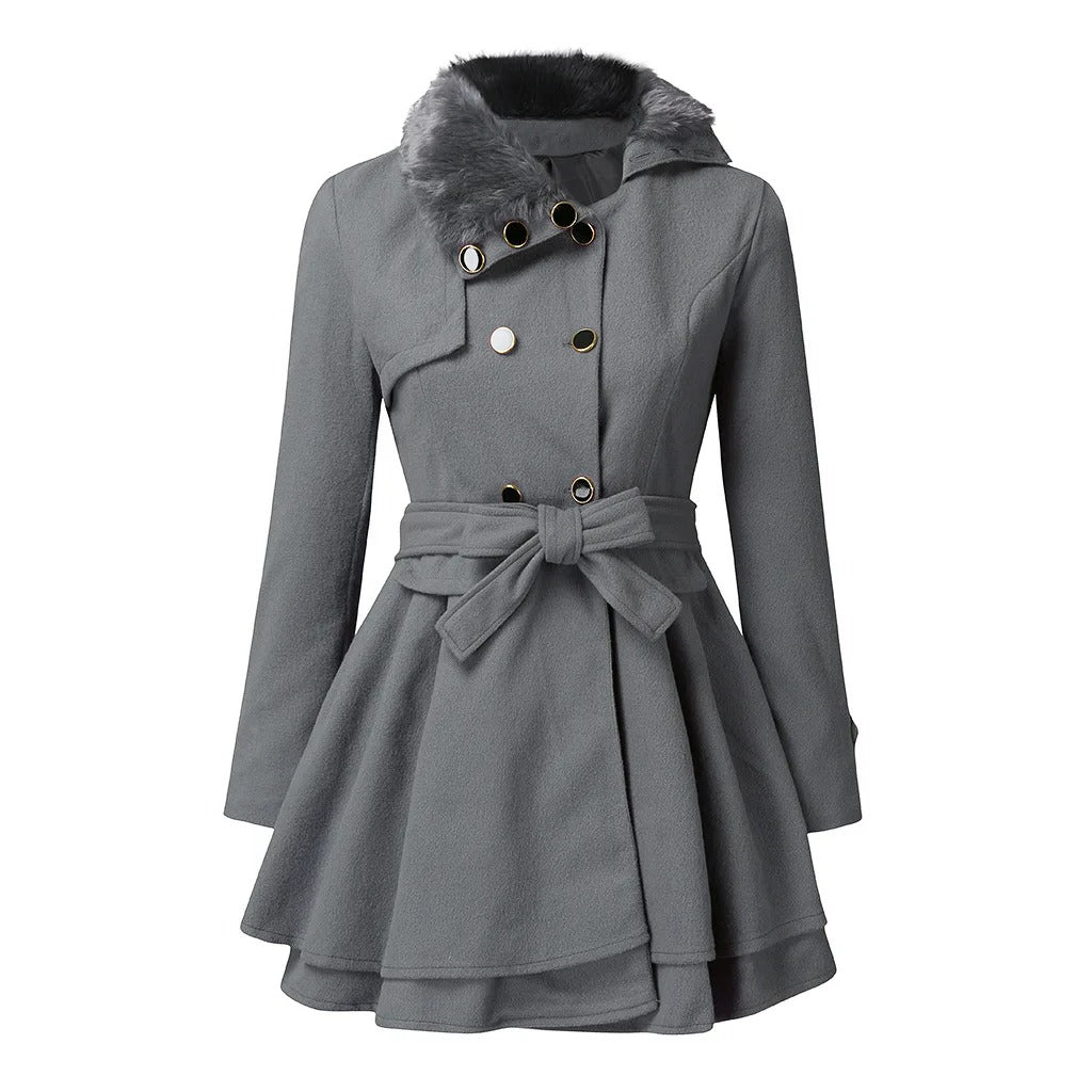 Claudia vintage flair trench coat, tailored womens outerwear shown in a classic silhouette
